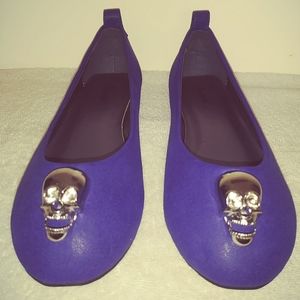 Promise Blue Flats With Skull Size 5 1/2